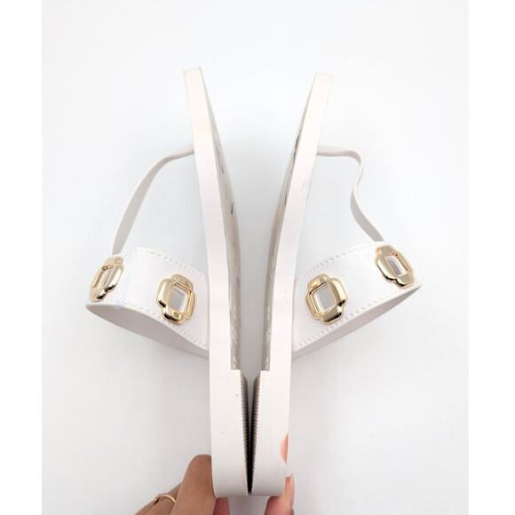 Larroude Milan Jelly Thong Sandal Lightweight Women's White Size US8/9 EU39/40 - Picture 6 of 10